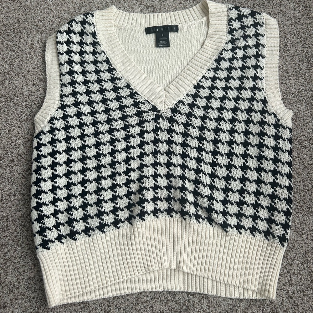 Black and white sweater vest